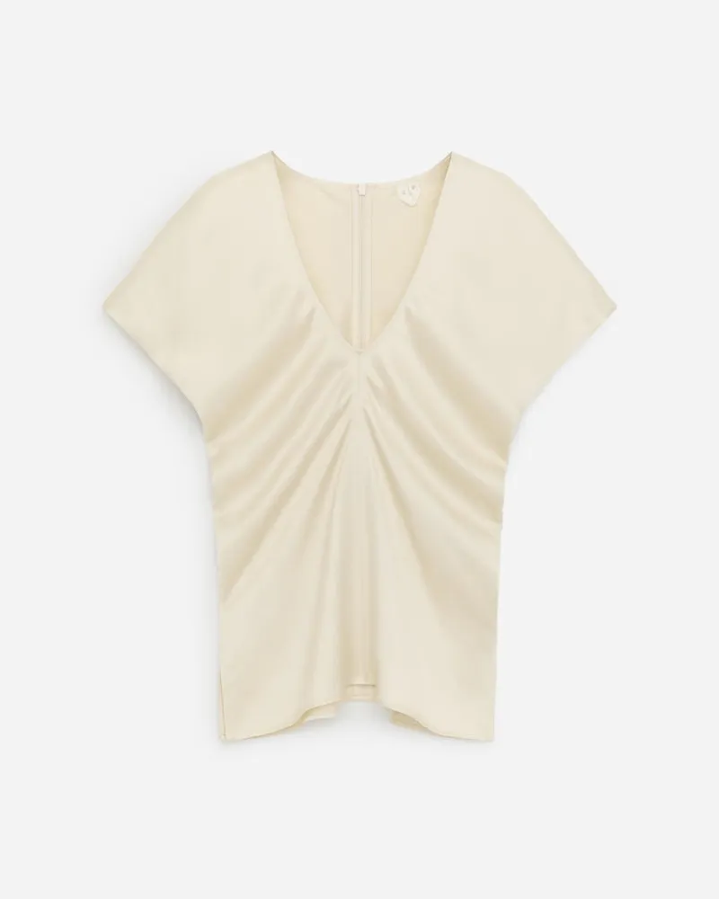 Arket Drapiertes Satinoberteil -Beige Beige