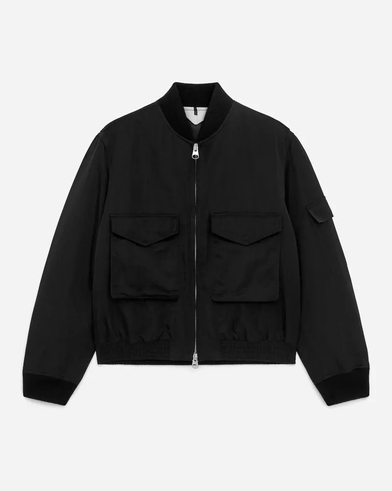 Arket Leicht Gefütterte Nylonjacke -Schwarz Schwarz