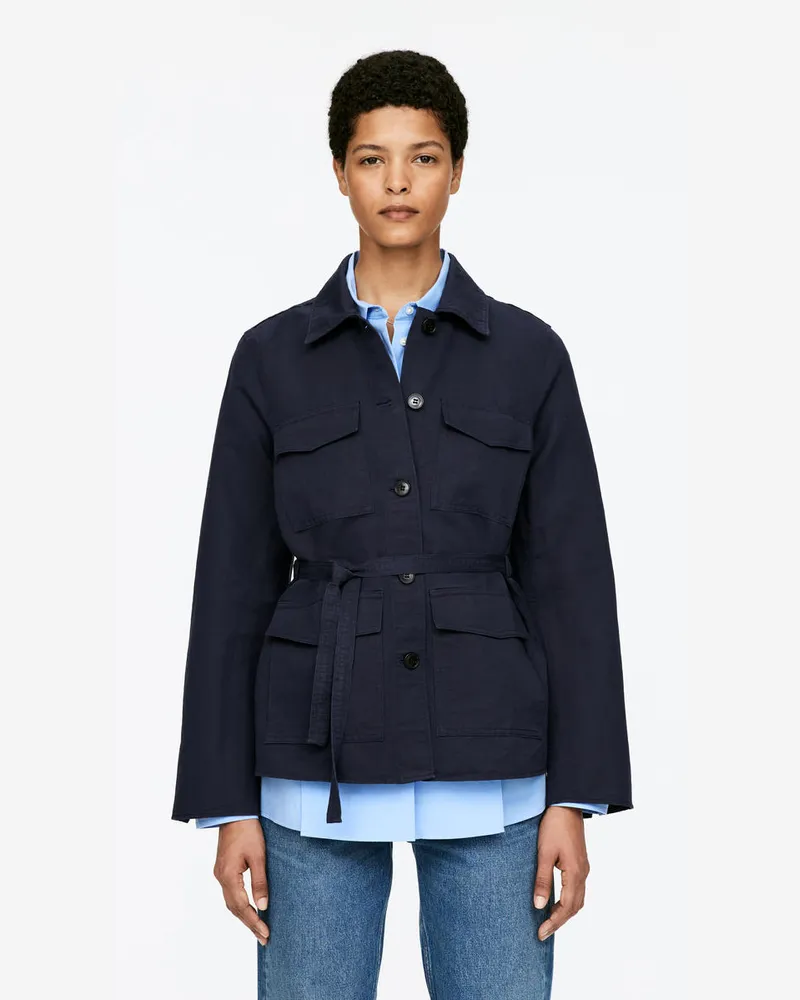 Arket Overshirt Mit Gürtel -Blau Blau