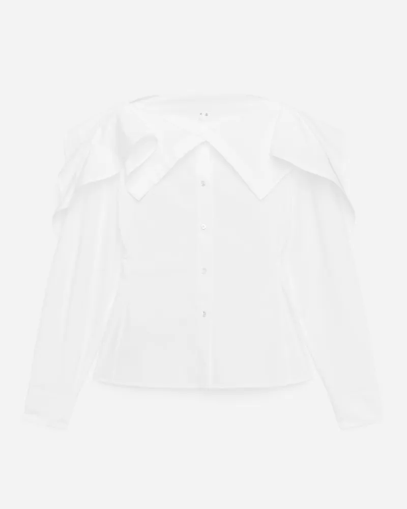 Arket Bluse Mit Übergroßem Kragen -Weiß Weiß