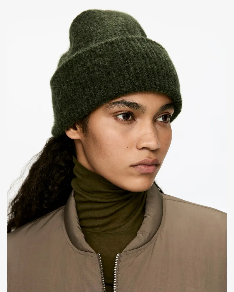 Arket Beanie Aus Alpaka- Und Merinowolle -Grün Grün