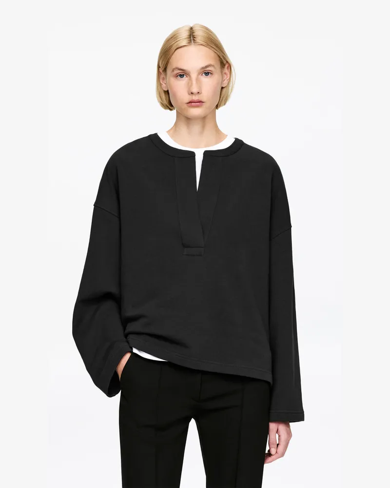 Arket Sweatshirt Mit Schlitz -Schwarz Schwarz