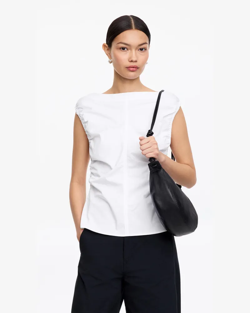 Arket Oberteil Mit U-Boot-Ausschnitt -Weiß Weiß