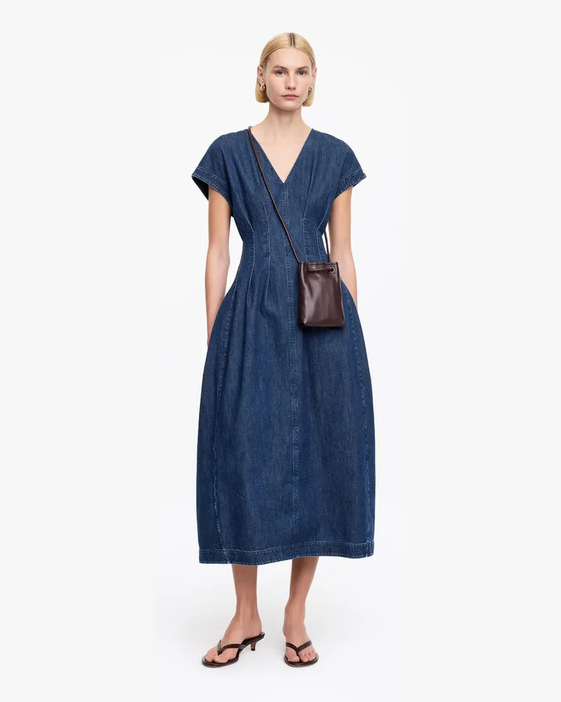 Arket Denimkleid Mit Falten -Blau Blau