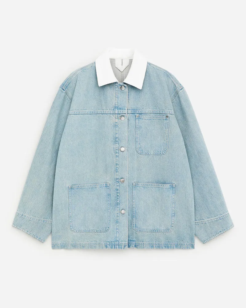 Arket Jeansjacke Mit Cordkragen -Blau Blau