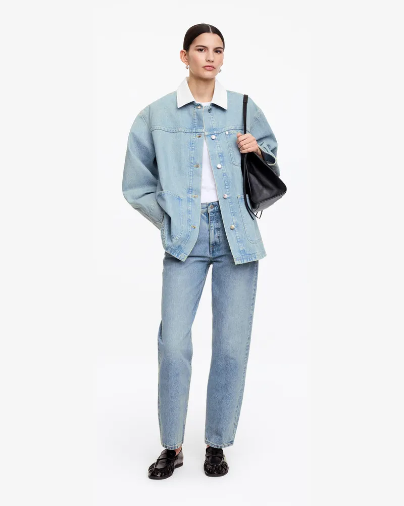 Arket Jeansjacke Mit Cordkragen -Blau Blau