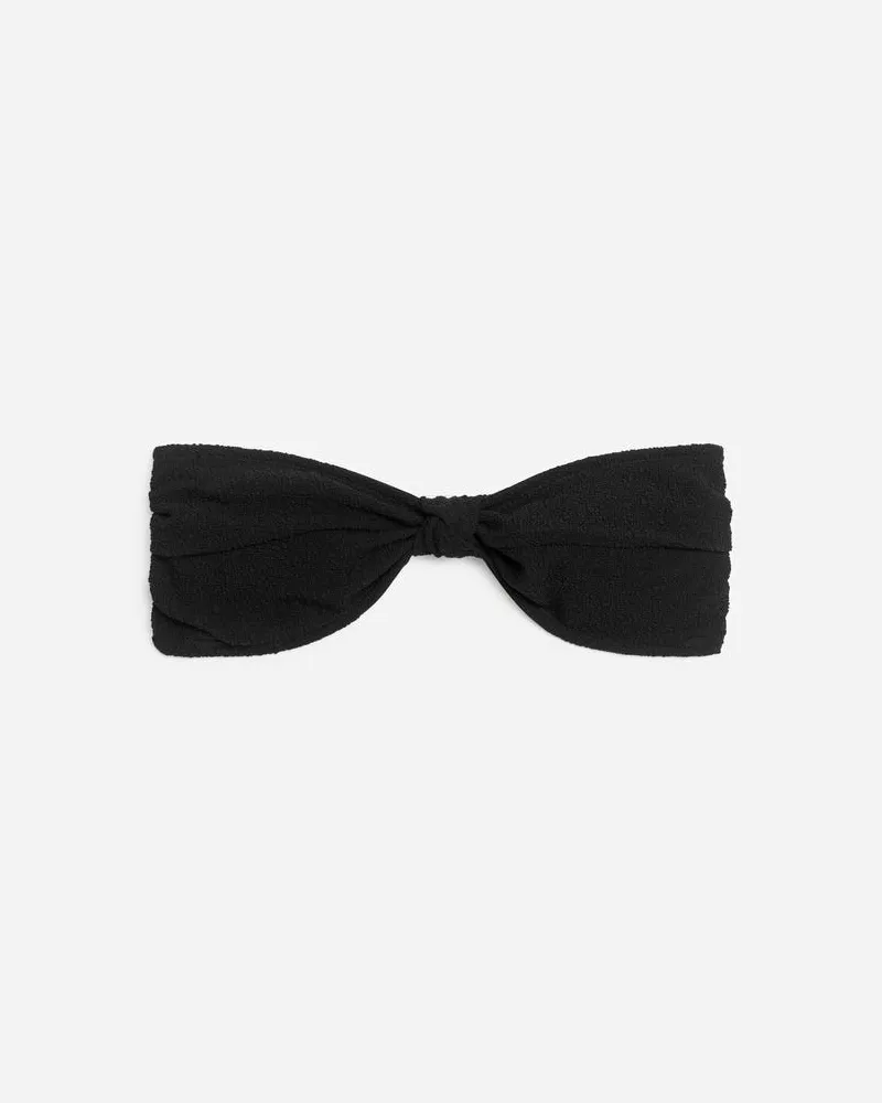 Arket Strukturiertes Bandeau-Bikinioberteil -Schwarz Schwarz