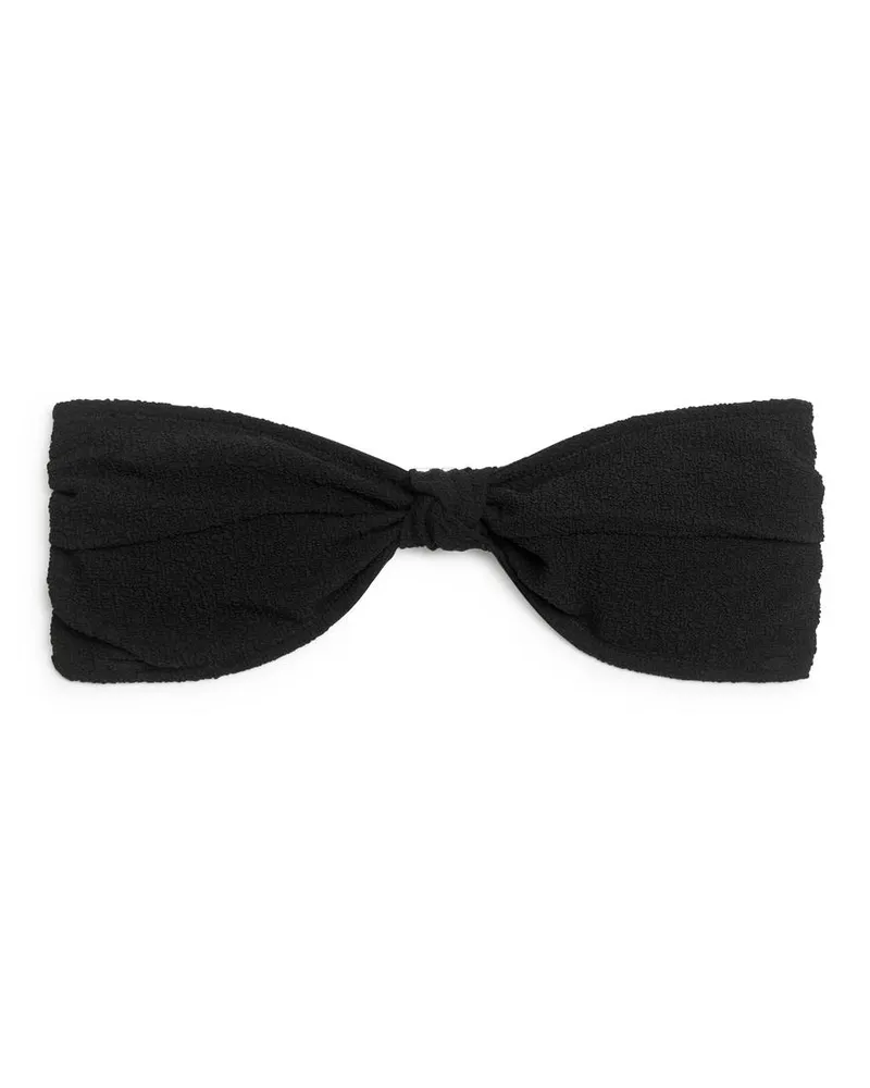 Arket Strukturiertes Bandeau-Bikinioberteil - Schwarz Schwarz