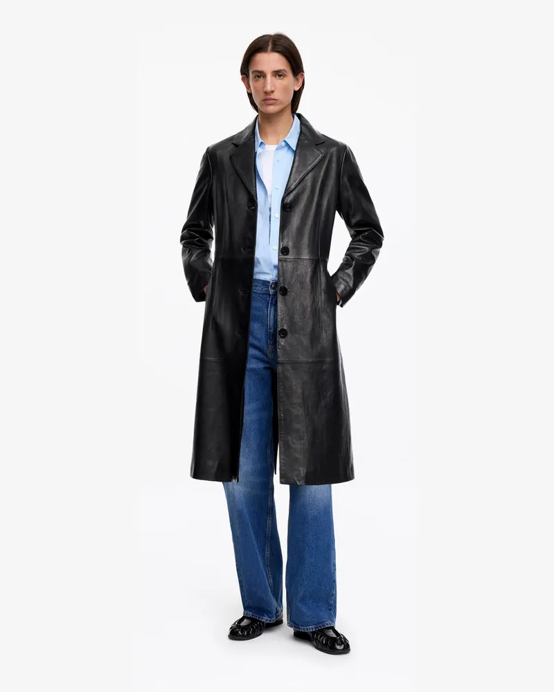 Arket Ledermantel -Schwarz Schwarz