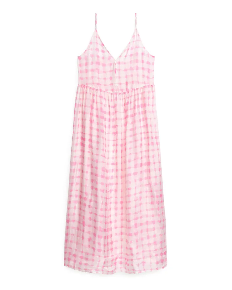 Arket Gestuftes Trägerkleid - Mehrfarbig|Rosa|Weiß Rosa