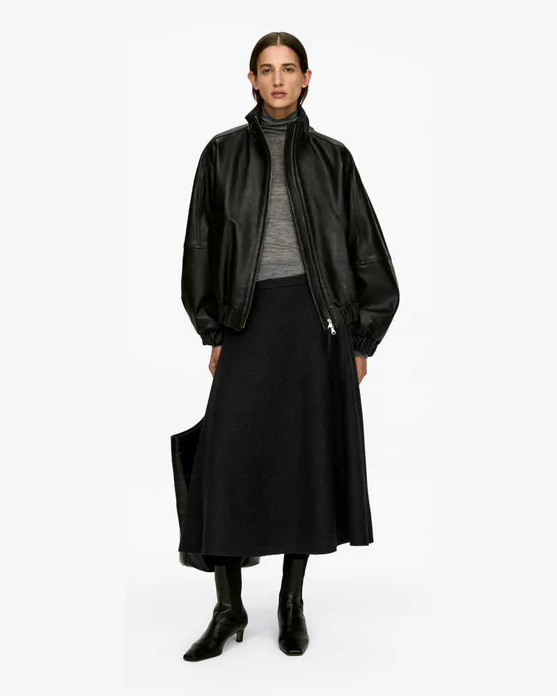 Arket Tellerrock Aus Wolle -Schwarz Schwarz