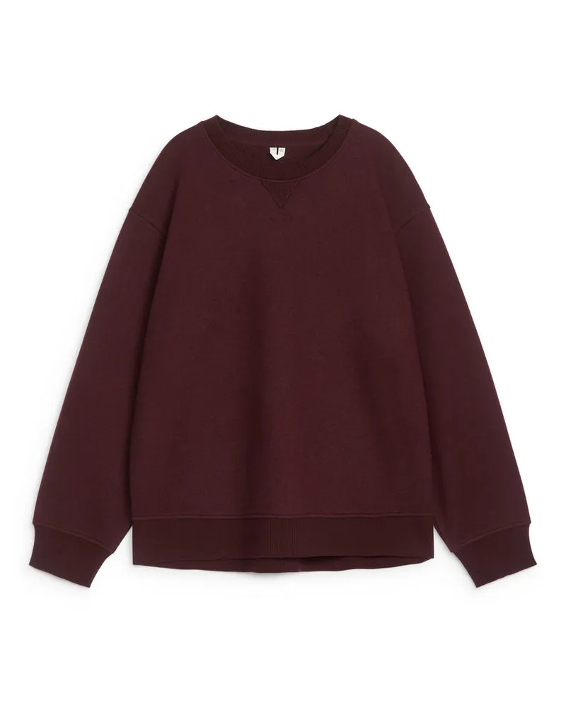 Arket Lockerer Wollpullover - Rot Dunkelrot