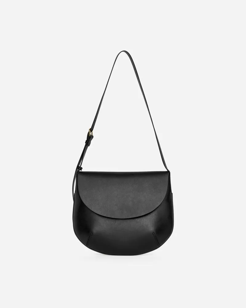 Arket Schultertasche Aus Leder - Schwarz Schwarz