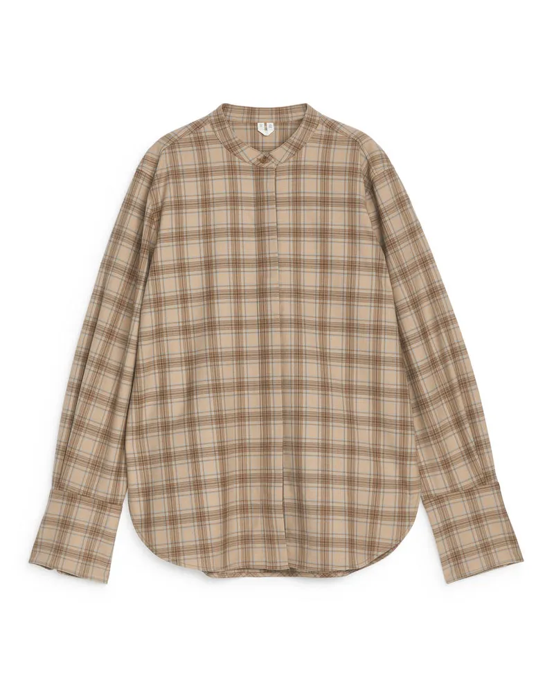 Arket Hemd Mit Stehkragen - Beige Beige