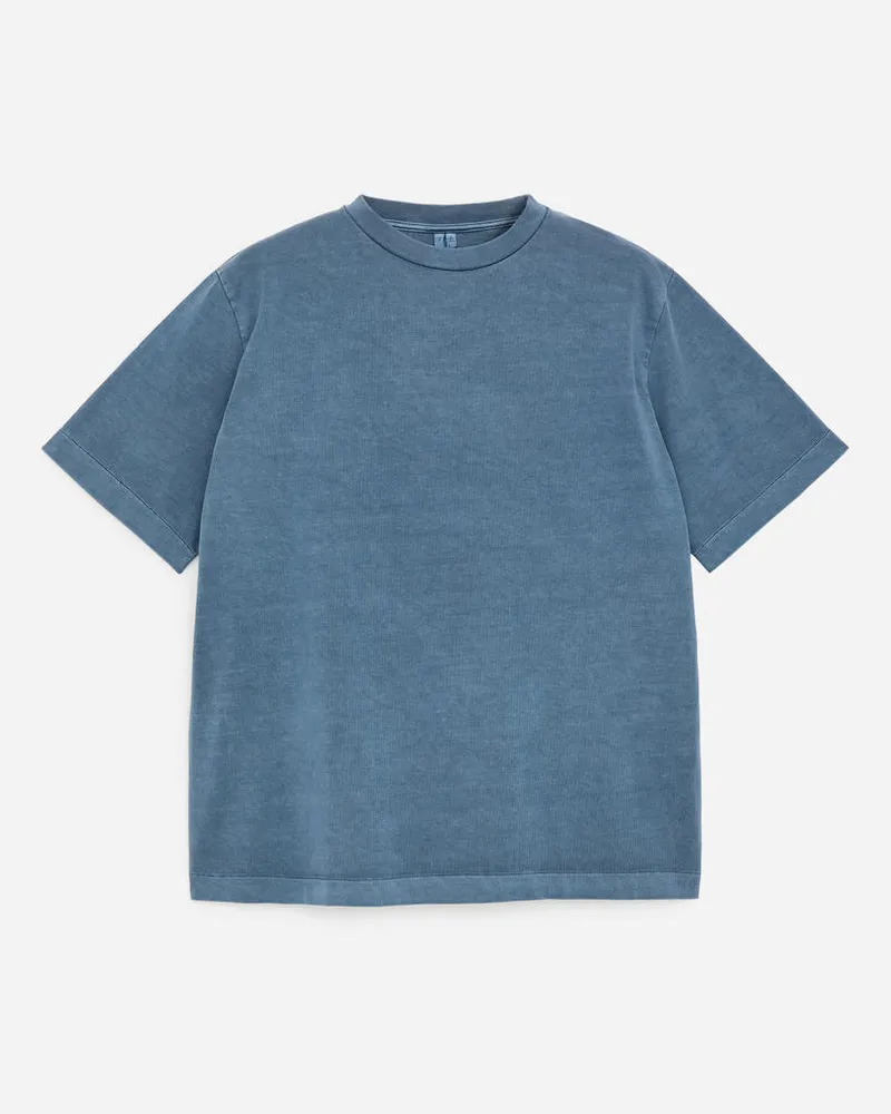 Arket Stückgefärbtes Interlock-T-Shirt -Blau Blau