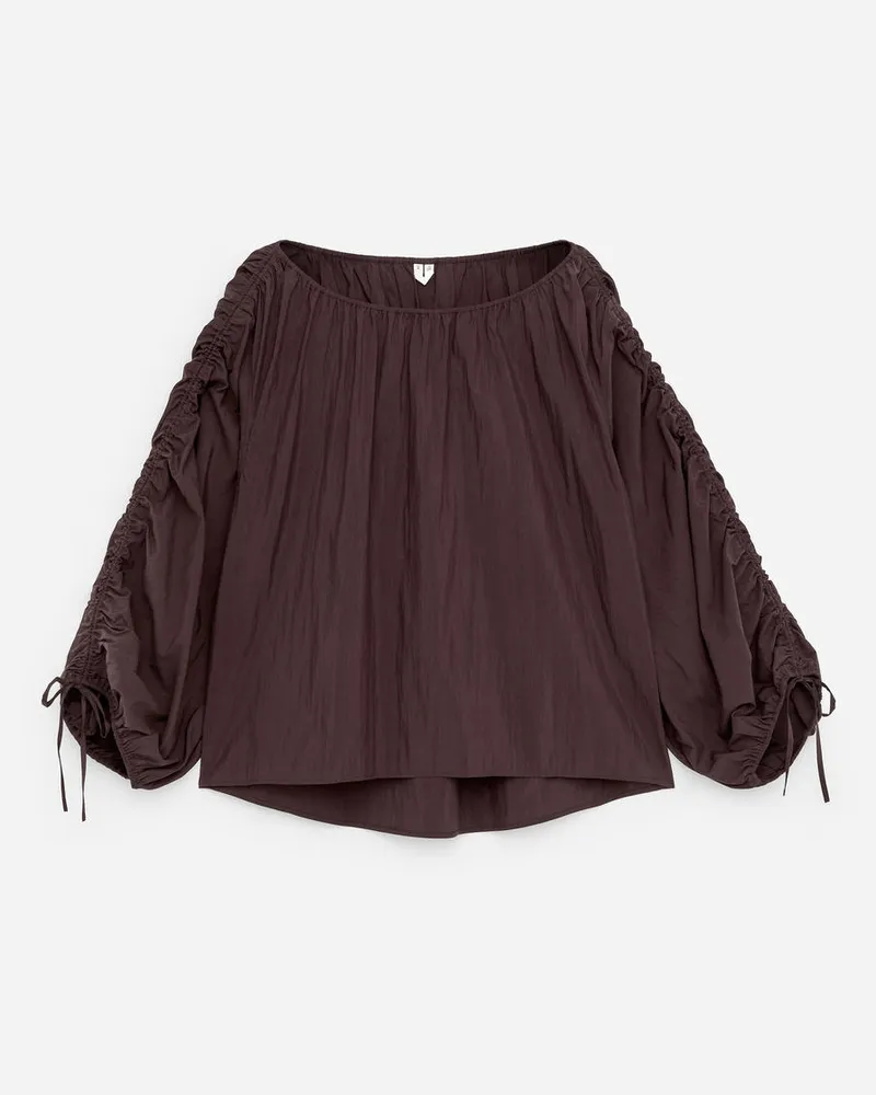 Arket Geraffte Bluse -Braun Braun
