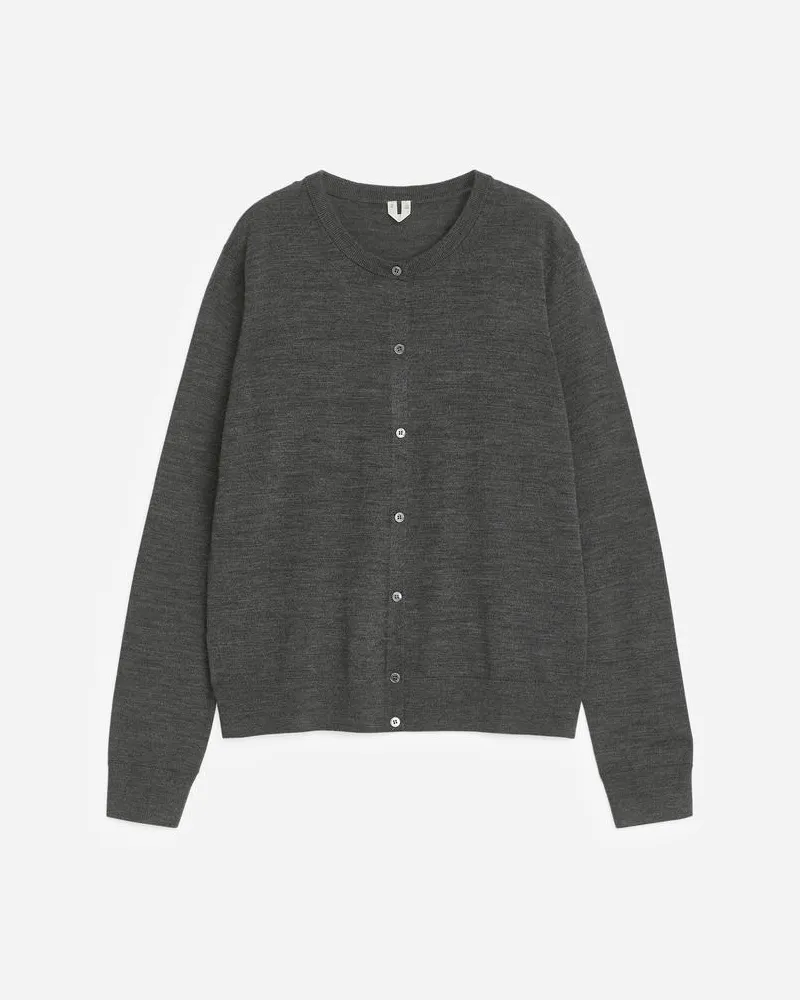 Arket Strickjacke Aus Merinowolle -Grau Grau