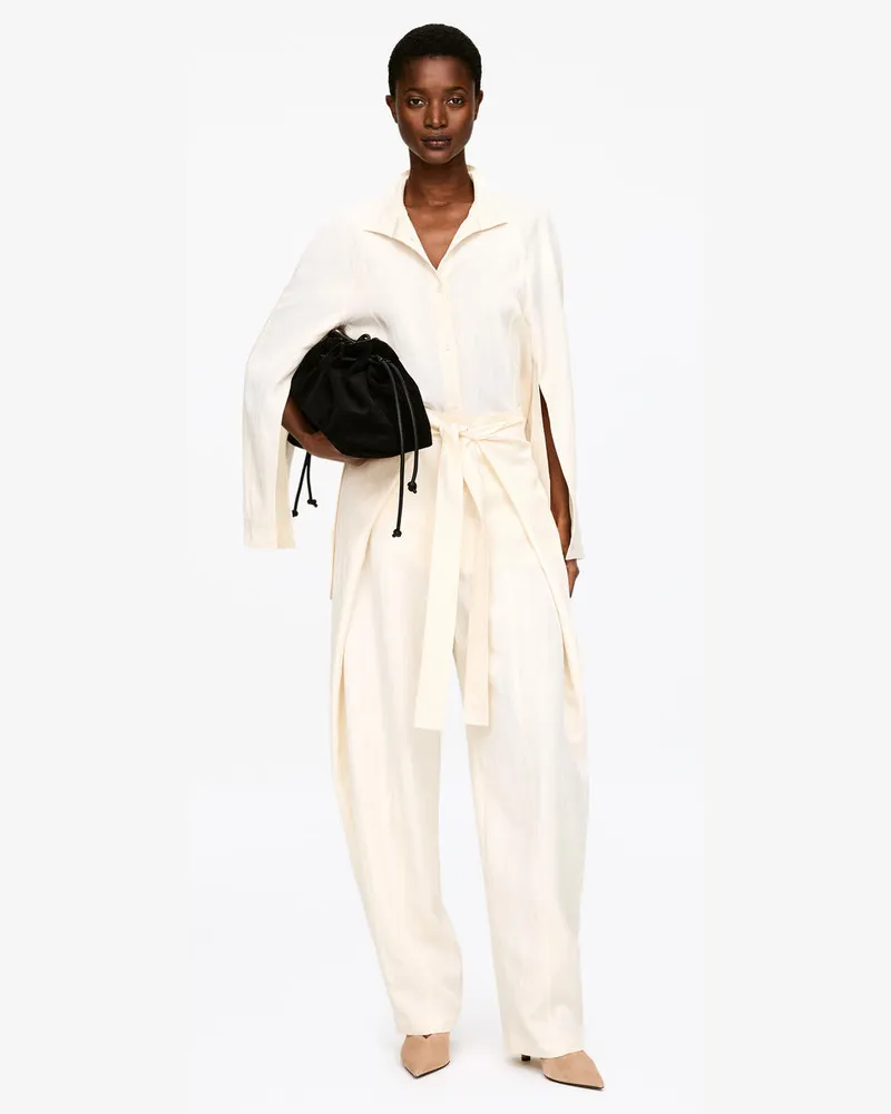 Arket Elegante Hose Im Wickeldesign -Weiß Weiß