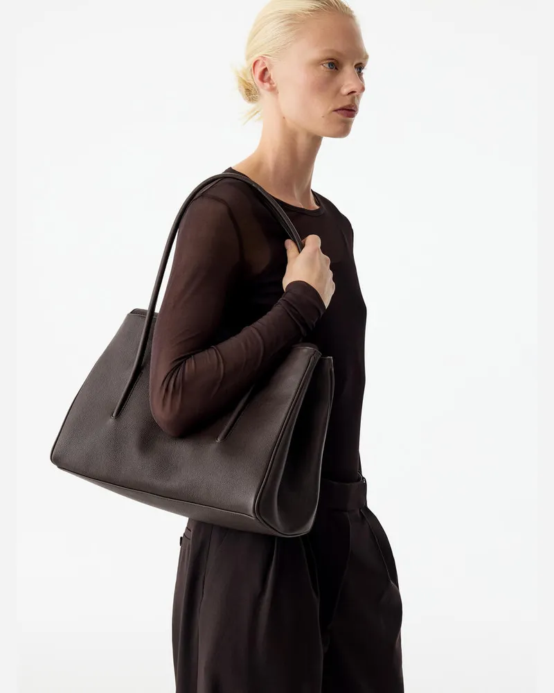 Arket Schultertasche Aus Leder Mit Umschlagklappe -Braun Braun