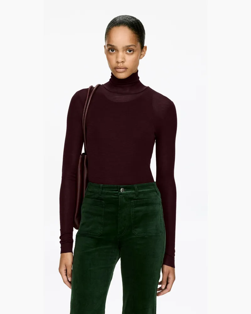 Arket Rollkragenoberteil Aus Wolle -Rot Rot