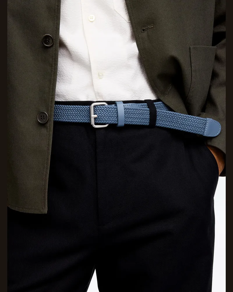 Arket Flechtgürtel Mit Lederbesatz -Blau Blau