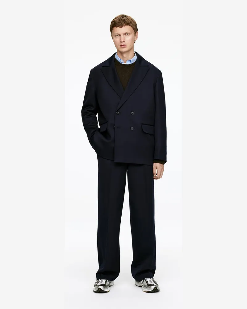 Arket Zweireihiger Wollblazer -Blau Blau
