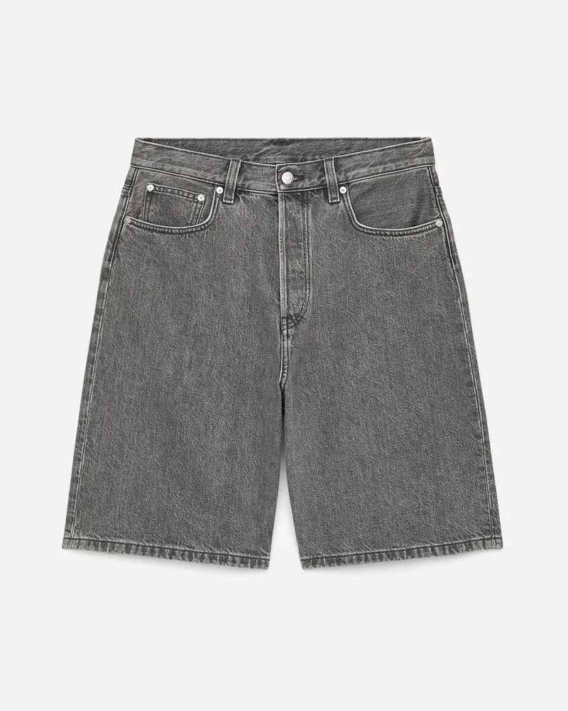 Arket Lockere Jeansshorts -Grau Grau