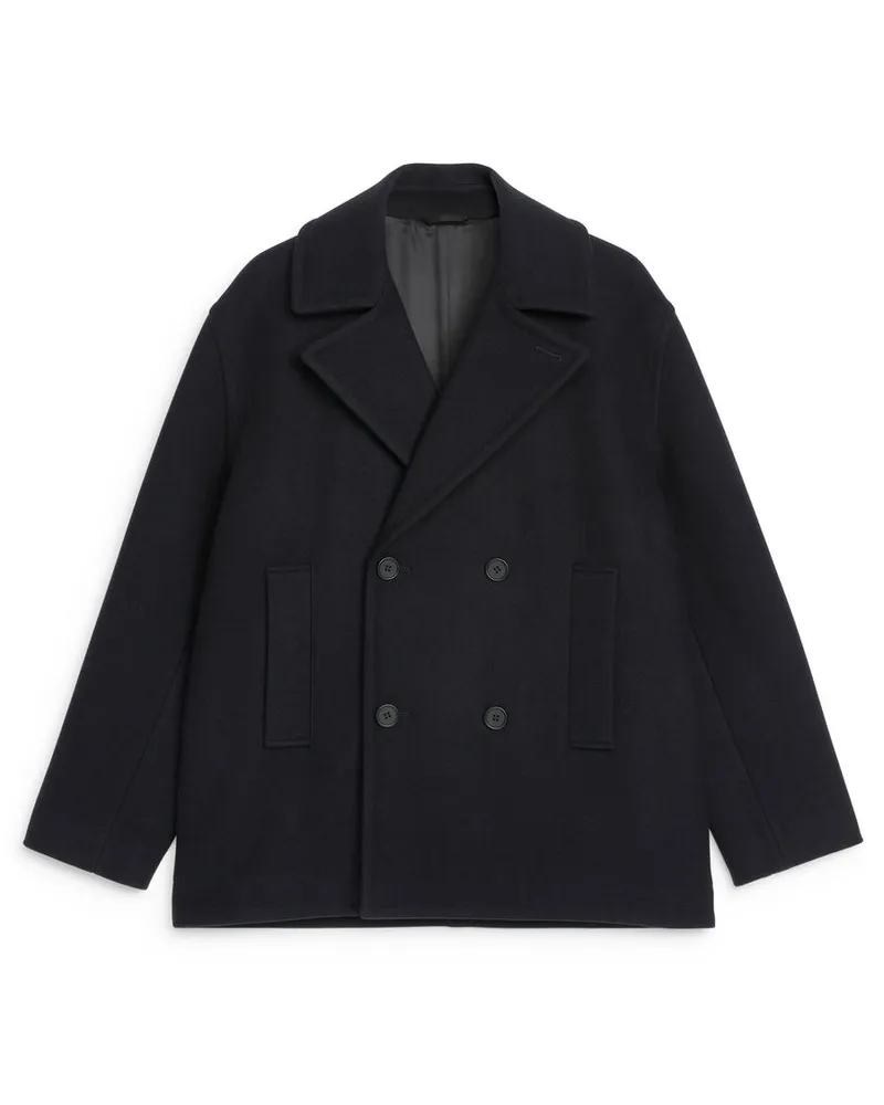 Arket Cabanjacke Aus Wollmischung - Blau Dunkelblau