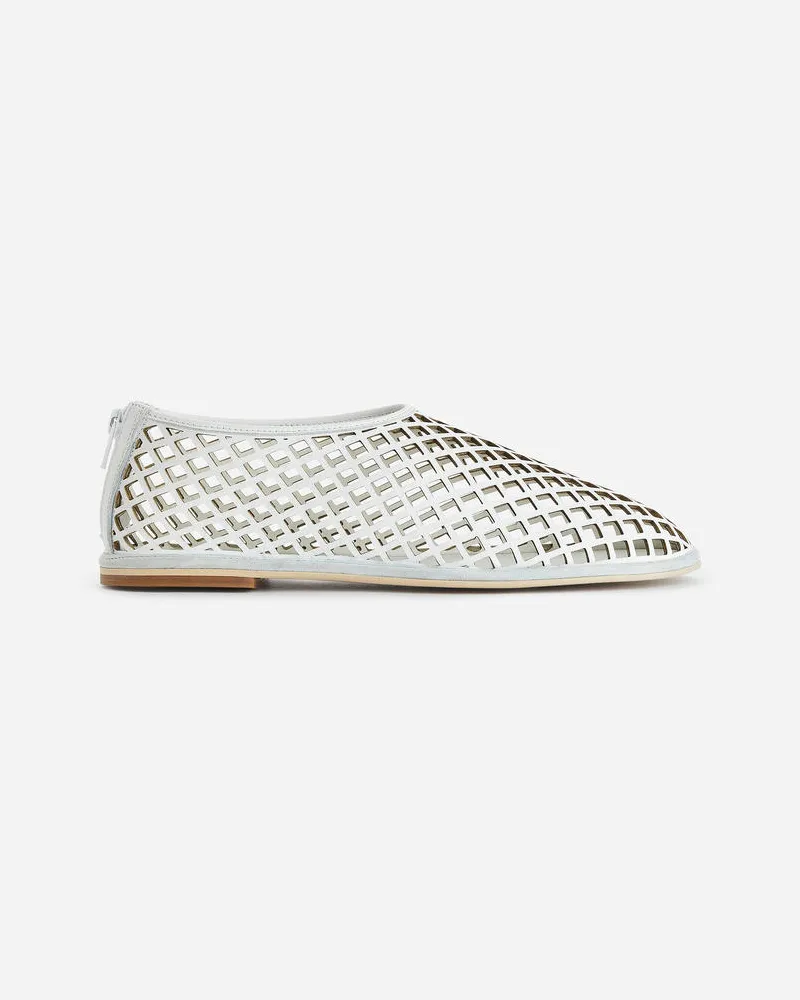 Arket Flache Schuhe Aus Leder Mit Cut-Out - Weiß Weiß
