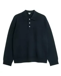 Arket Langärmeliges Merino-Poloshirt Schwarz