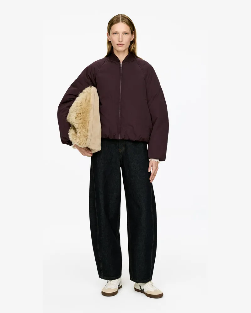 Arket Upcycled Down Cropped-Jacke -Rot Rot