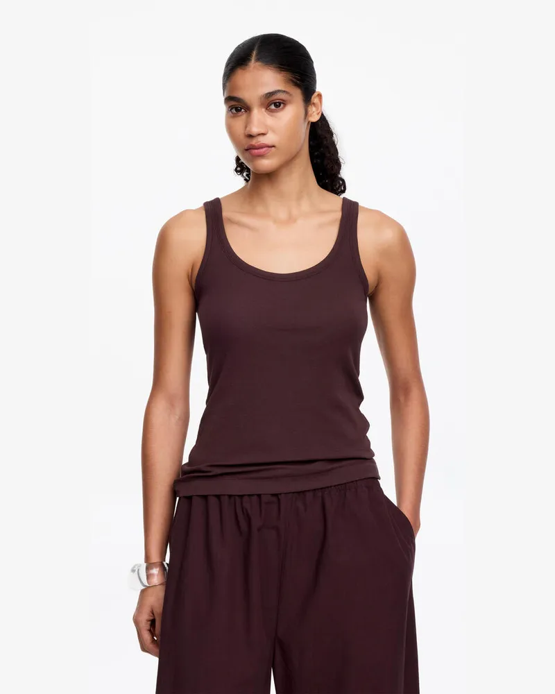 Arket Tanktop Mit U-Ausschnitt -Braun Braun