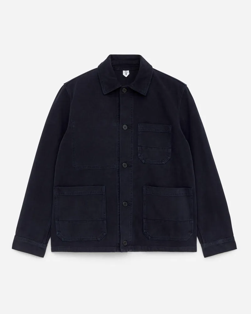 Arket Überhemd Aus Überfärbtem Twill - Blau Dunkelblau