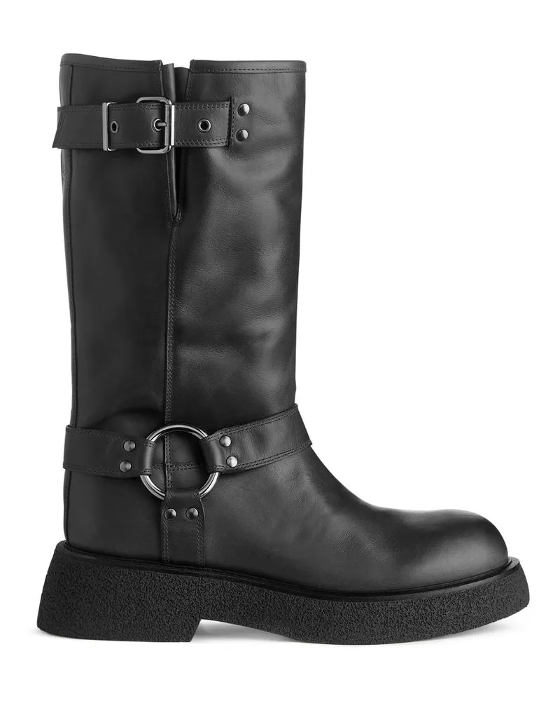 Arket Biker Boots Aus Leder - Schwarz Schwarz