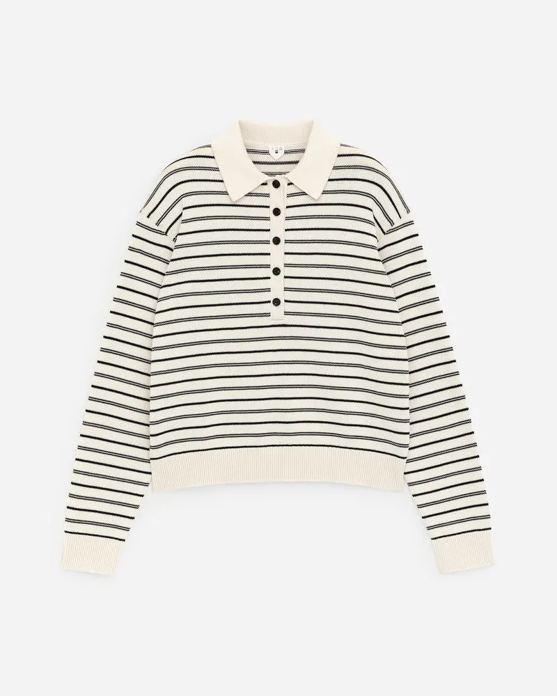 Arket Gestricktes Poloshirt -Beige Beige
