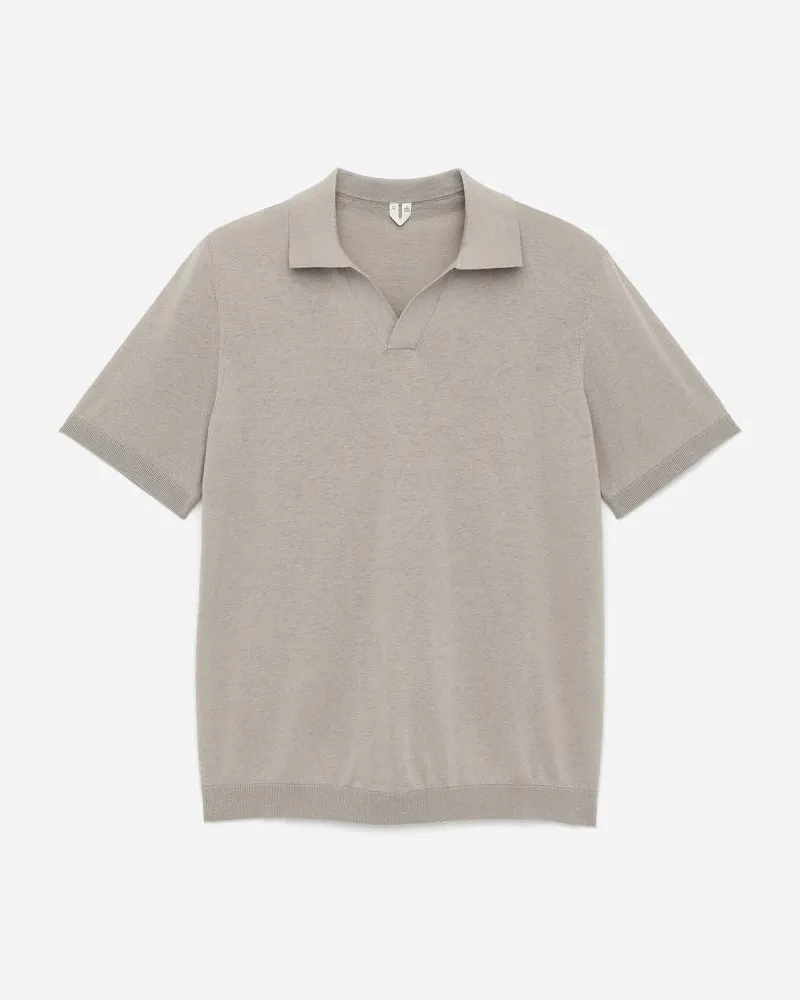Arket Poloshirt Aus Baumwoll-Leinen - Beige Helles