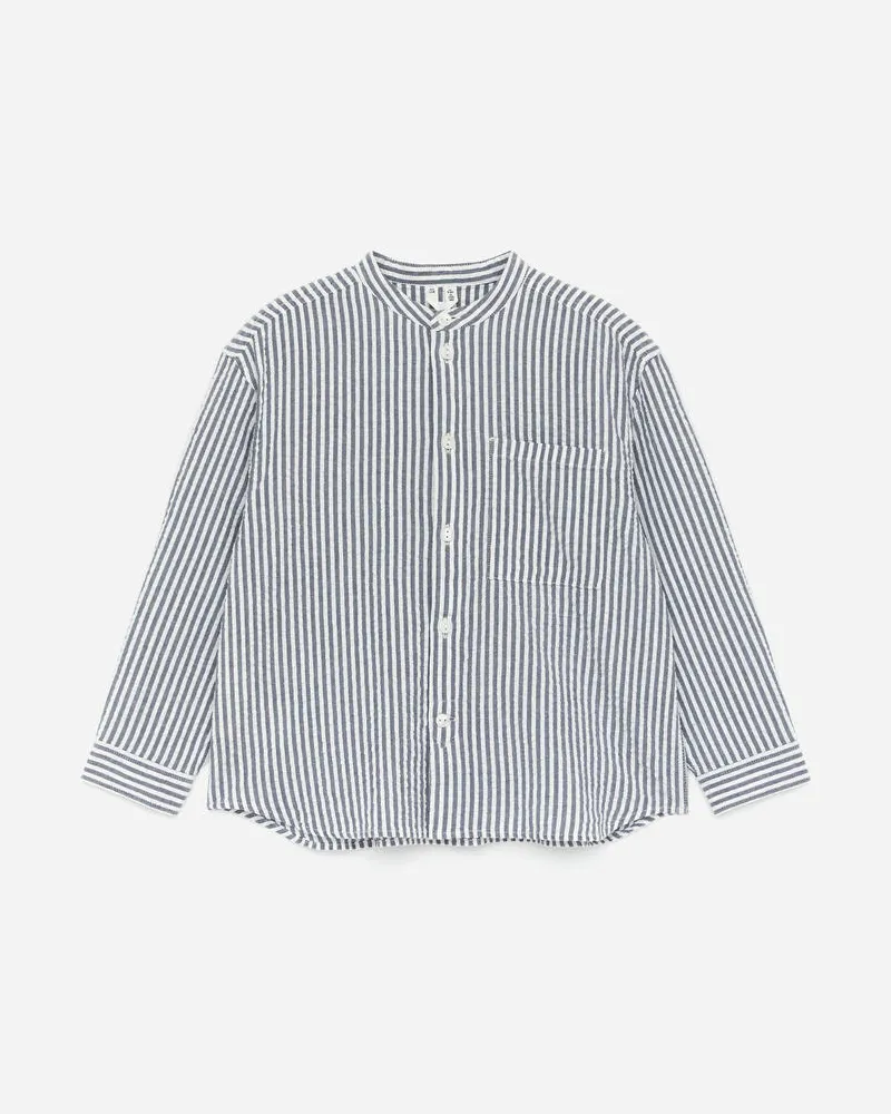 Arket Hemd Aus Seersucker - Blau|Weiß|Mehrfarbig Blau