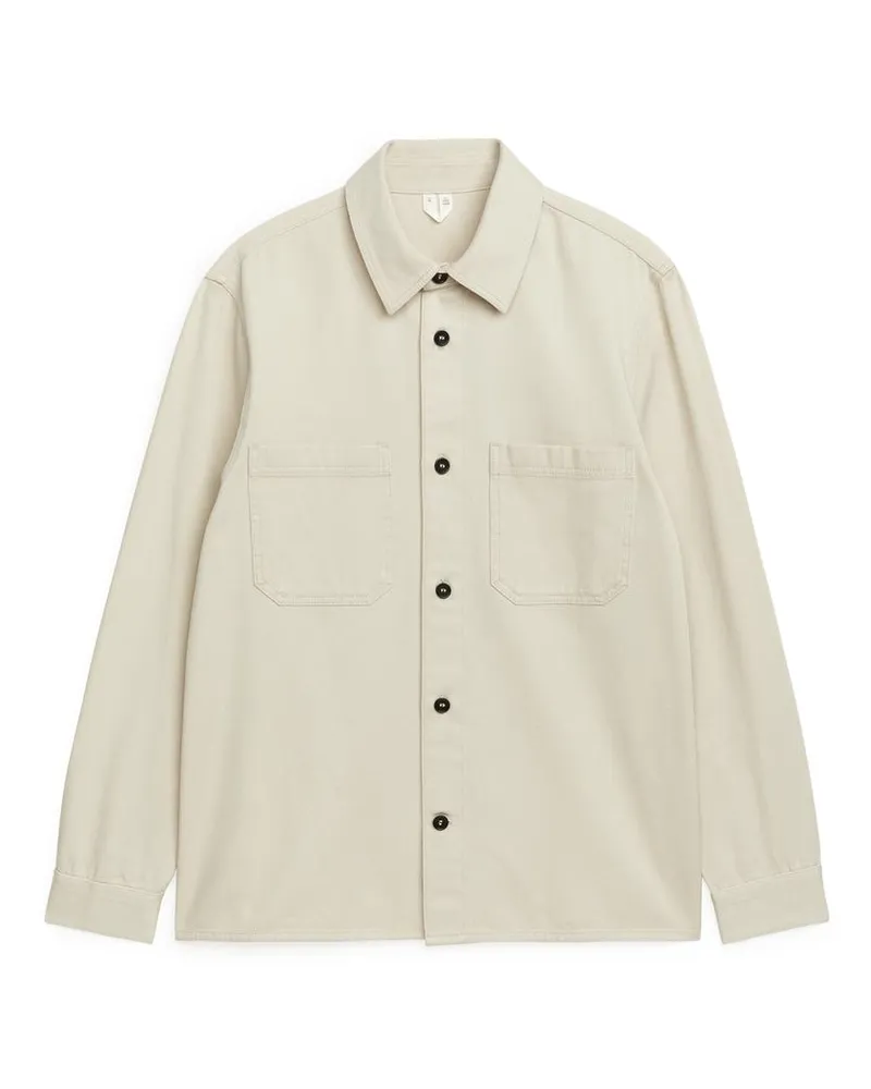 Arket Overshirt Aus Baumwoll-Twill - Beige Ecru