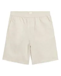 Arket Baumwoll-Leinen-Shorts mit Schnürung Hellbeige