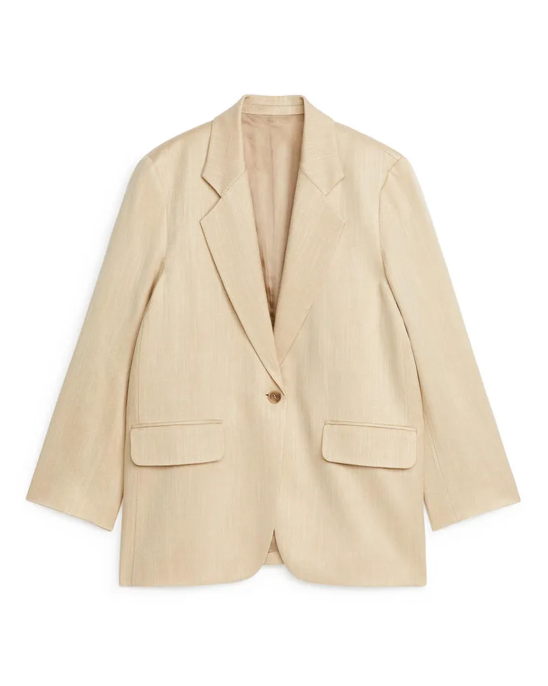 Arket Einreihiger Oversize-Blazer - Gelb Senfgelb