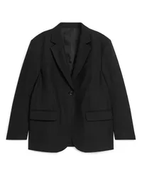 Arket Oversize-Twillblazer aus Baumwollmix Schwarz