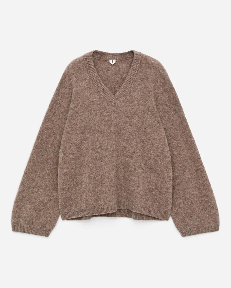 Arket V-Pullover Aus Alpakawolle Und Wolle -Beige Beige