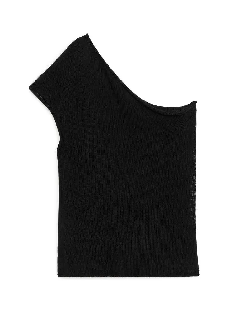 Arket Einschultriges Stricktop - Schwarz Schwarz