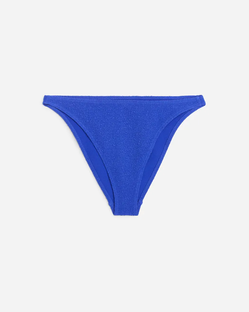 Arket Strukturierte Bikinihose Mit Hohem Bund -Blau Blau