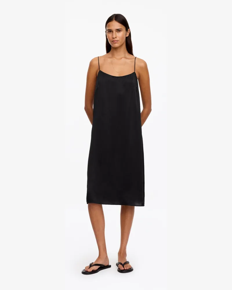 Arket Slipkleid Aus Seide -Schwarz Schwarz