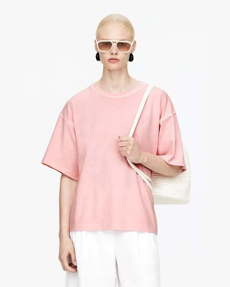 Arket T-Shirt Aus Baumwolle -Rosa Rosa