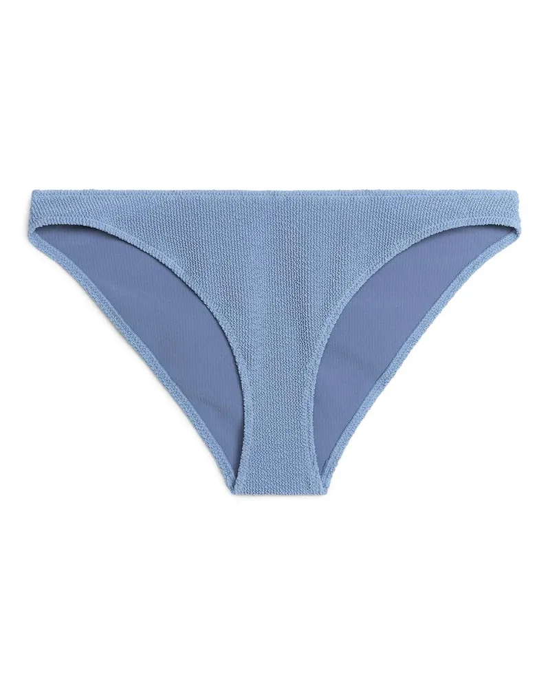 Arket Crinkle-Bikinihose Mit Niedrigem Bund - Blau Blau