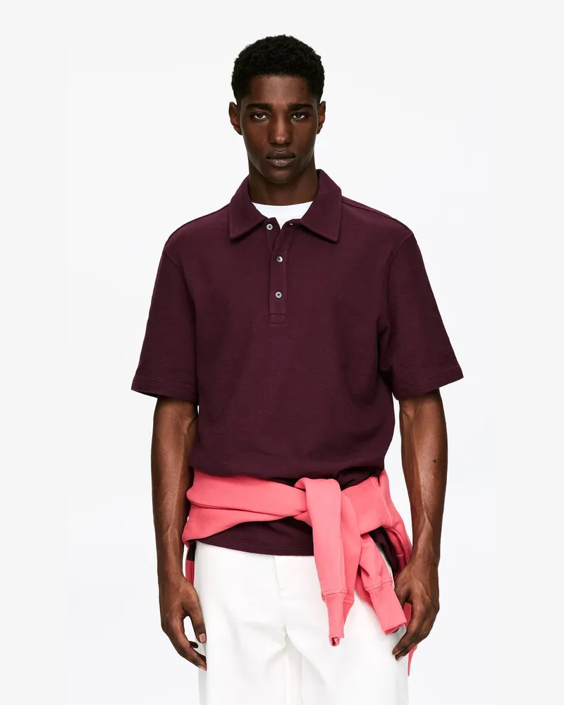 Arket Kurzärmliges Polohemd -Rosa Rosa