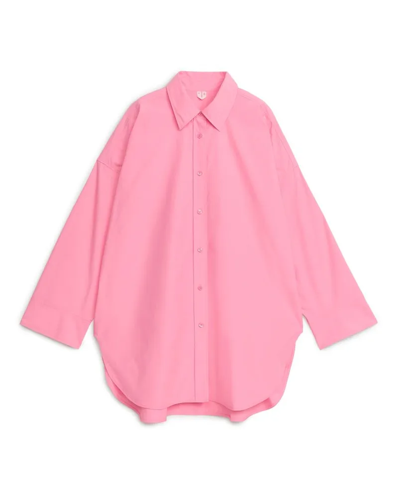 Arket Oversized-Hemd aus Popeline Rosa