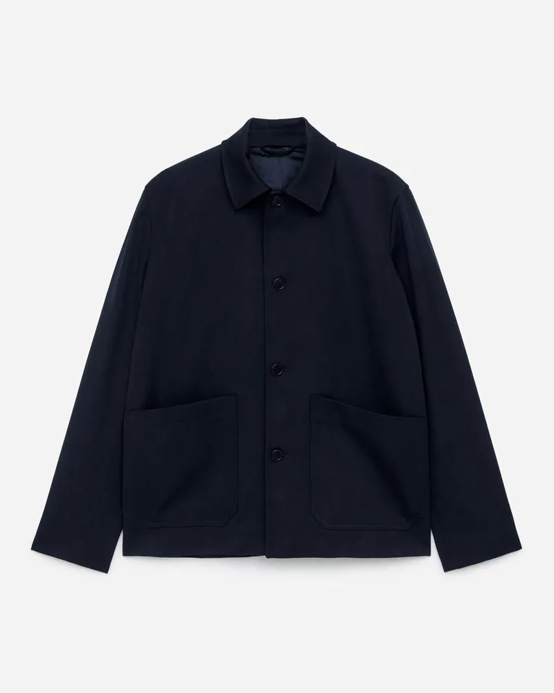 Arket Jacke Aus Wolle Und Baumwolle - Blau Dunkelblau